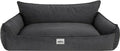  Orthopädisches Hundebett JOKER Bett Hund Sofa Schlafplatz Korb Matratze Tierbett XXXL 132x106 Cm Antrazit Velours