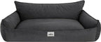  Orthopädisches Hundebett JOKER Bett Hund Sofa Schlafplatz Korb Matratze Tierbett XXXL 132x106 Cm Antrazit Velours
