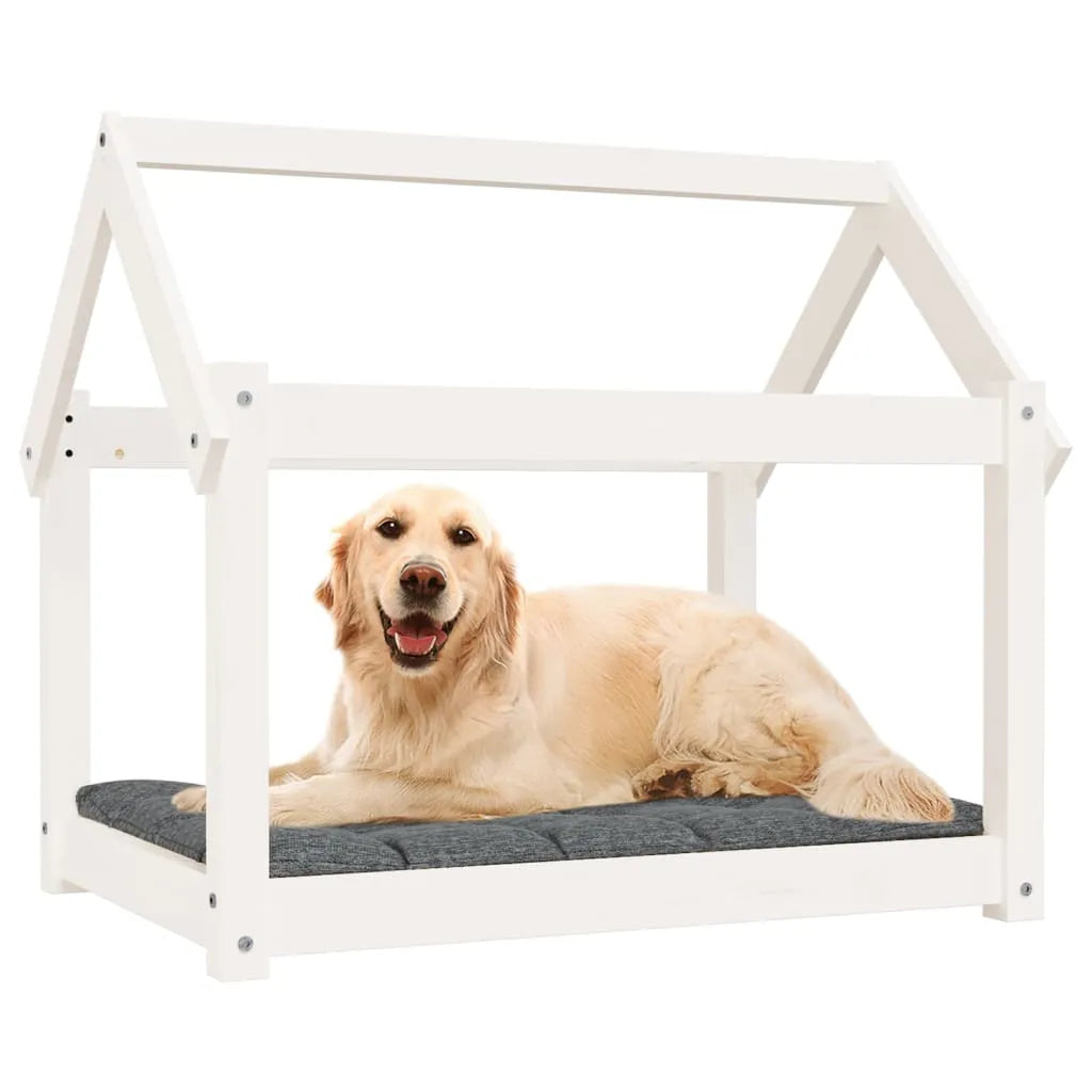 VidaXL Hundebett Weiß 81x60x70 Cm Massivholz Kiefer