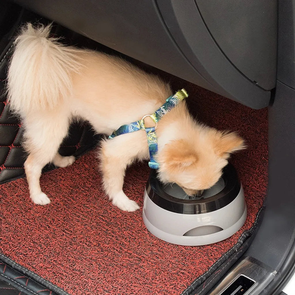  750ml Hunde Wassernapf Für Reisen, Abnehmbarer Auslaufsicherer, Spritzwassergeschützter Napf Für Hunde Und Katzen Unterwegs, Grau