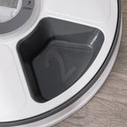  PawHut Futterautomat Mit 6 Fächern Für Katzen Hunde Haustiere Automatisch 4 Mahlzeiten Programmierbarer Futterspender Mit LED-Display Timer Weiß+Grau Ø30,5 X 7,2H Cm