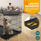  TRESKO® Hundekäfig 77x48x54cm Metall Transportkäfig Auto Hundebox Transportbox Faltbar Drahtkäfig