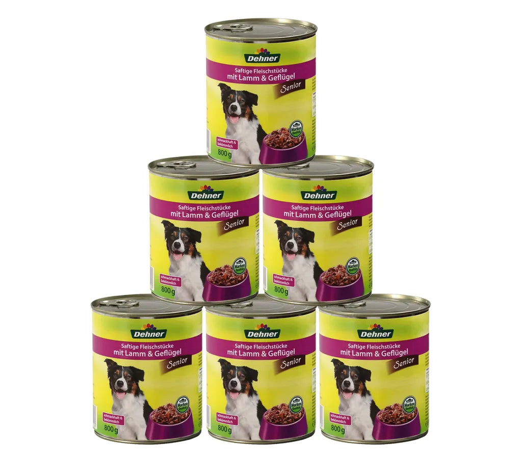  Dehner Hundefutter Senior, Lamm Und Geflügel, 6 X 800 G (4.8 Kg)