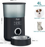  PUPPY KITTY 4L Touchscreen Automatischer Futterautomat Für Katze Und Hund, Timer Futterspender Mit 1-5 Mahlzeiten, Mit Benutzerdefinierter Abgabeton, Portionskontrolle, Edelstahlschale, Schwarz