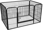  FEANDREA Welpenauslauf Aus Metall 122 X 80 X 70 Cm Welpengitter Welpenzaun Freilaufgehege Tierlaufstall Für Hunde Schwarz PPK04BK