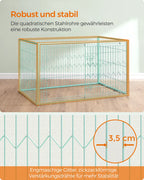  Feandrea Welpenauslauf, Welpenlaufstall 4-teilig, Schiebetür Mit 2 Riegeln, 122 X 80 X 70 Cm, Freilaufgehege Innen, Mintgrün PPK003C01