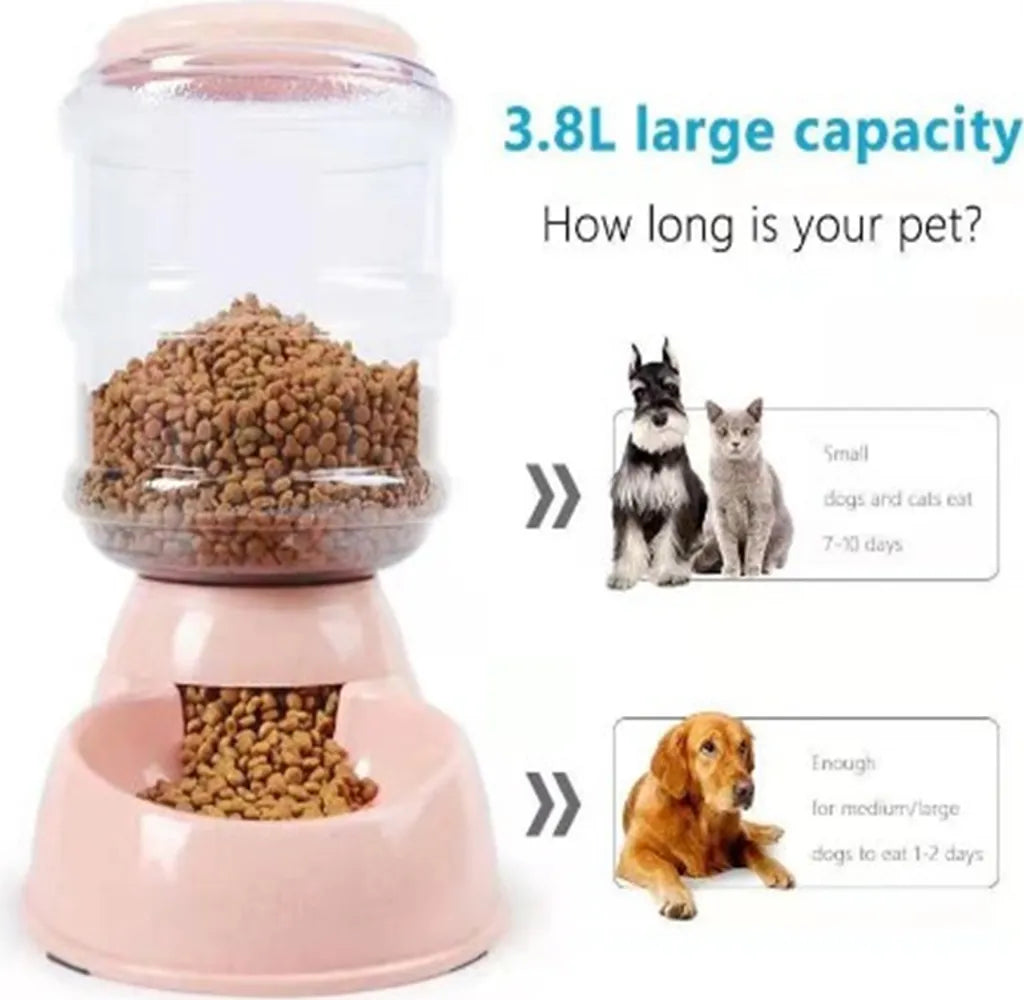  2X 3.8L Automatischer Feeder Futterautomat Haustiere Automatischer Futter Tränkesatz Futterautomat Und Wasserspender Für Hunde Katzen Haustiere Tiere (grau)
