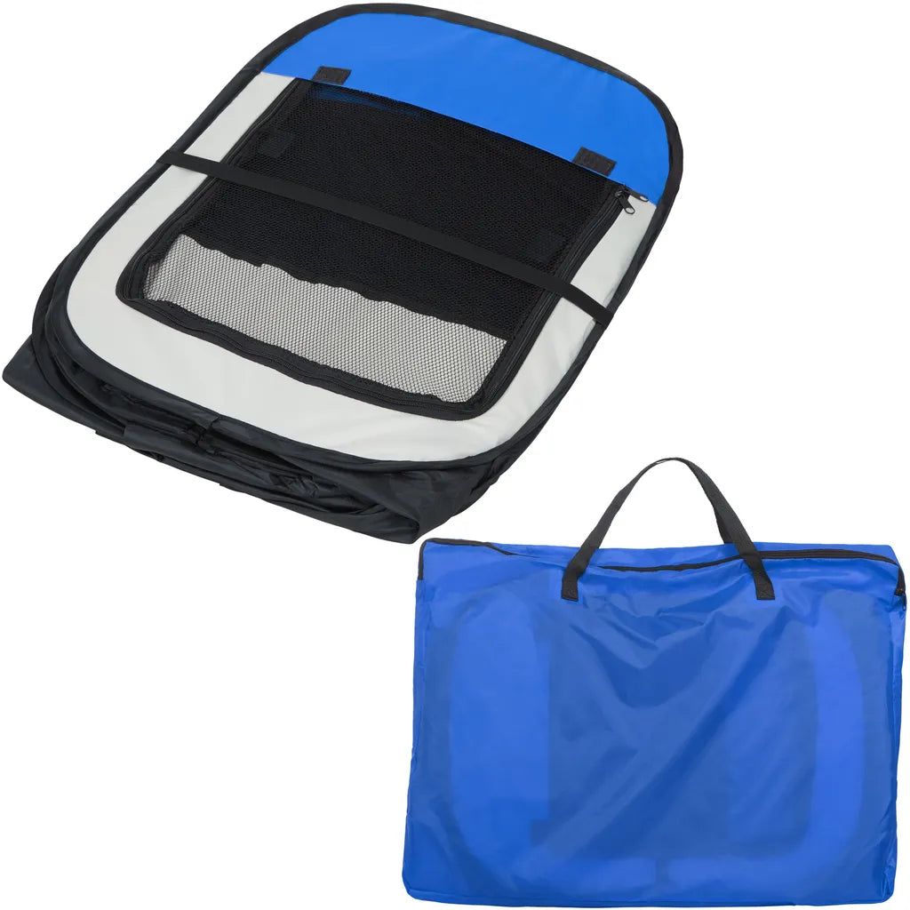  Tectake Tierlaufstall Aus Polyester Inkl. Tragetasche - Blau