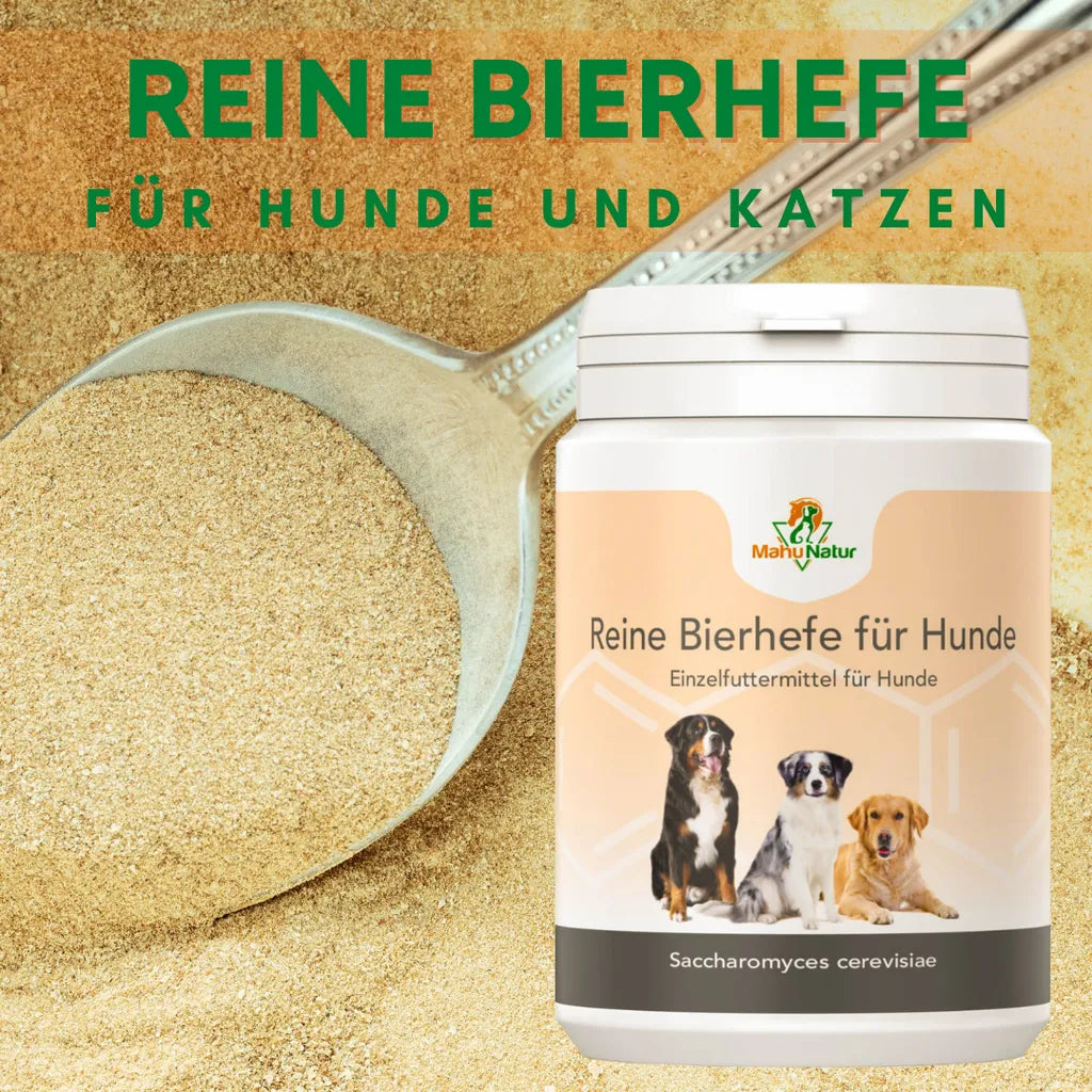  Reine Bierhefe Hund 400g I Pulver Für Hunde, Katzen & Pferde I Naturprodukt Für Haut Und Schönes Fell I Reich An B, E & H-Vitaminen