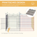  PawHut Welpenauslauf Für Haustiere, 6 Stücke Welpenzaun, Laufstall, Freilaufgehege, Metall, Bunt, Ø120 X H60 Cm
