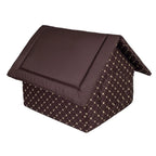  Elegant Hundehöhle, Hundehütte | Größe XL: 44 X 55 X 43 Cm | Farbe: Braun - Muster: Pfoten