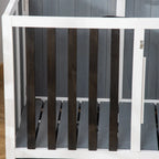  Pawhut Hundehütte Tannenholz Faltbarer Hundekäfig Hundehaus Mit Fenster Transportbox Transportkäfig Haustierkäfig Grau 84,5 X 51,4 X 61 Cm