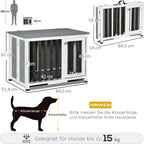  Pawhut Hundehütte Tannenholz Faltbarer Hundekäfig Hundehaus Mit Fenster Transportbox Transportkäfig Haustierkäfig Grau 84,5 X 51,4 X 61 Cm