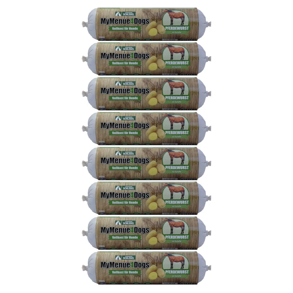  MyMenue4Dogs Hundefutter Pferdewurst - 8x 800g