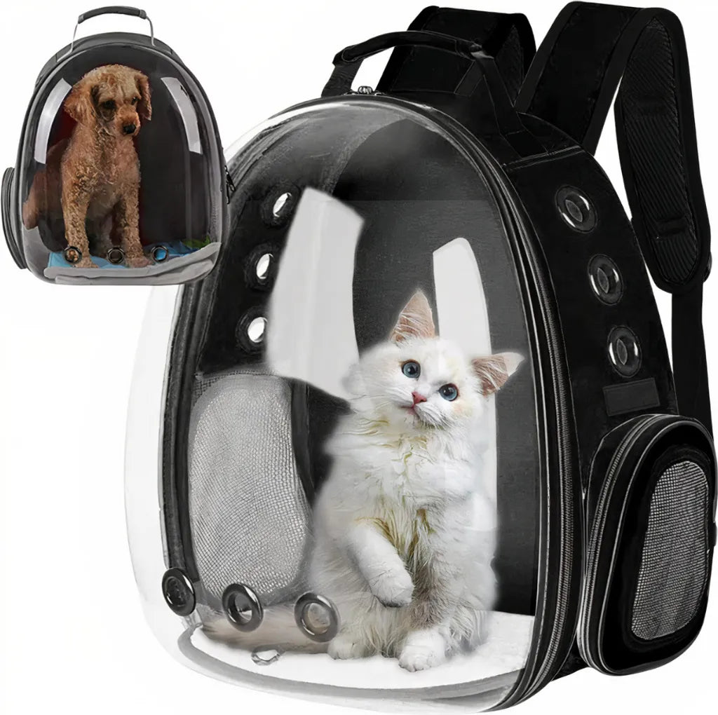  RUCKSACKTRANSPORTER FÜR CAT SPACE BACKPACK | Haustierträger Transparenter Rucksack Tragbare Hunde Und Katzen Outdoor-Tragetasche Atmungsaktives Kapsel-Design 180-Grad-Besichtigung Für Haustiere Reisen, Gehen