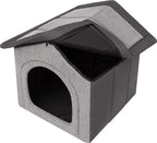  Hundehaus Hundehütte Hundebett Katzenhöhle Hundekorb 70x60x63 Cm - HELLGRAU