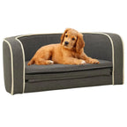  VidaXL Klappbares Hundesofa 76x71x30 Cm Waschbare Kissen Leinen Grau