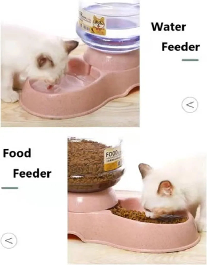  2X 3.8L Automatischer Feeder Futterautomat Haustiere Automatischer Futter Tränkesatz Futterautomat Und Wasserspender Für Hunde Katzen Haustiere Tiere (grau)