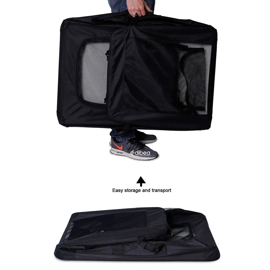  Hundetransportbox Hundetasche Hundebox Faltbare Kleintiertasche (XXL) 90x61x65 Cm Schwarz