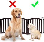  COSTWAY 3-teiliges Absperrgitter Hunde, Schutzgitter Holz, Klappbar, Treppengitter Hundeabsperrgitter Türschutzgitter, Braun