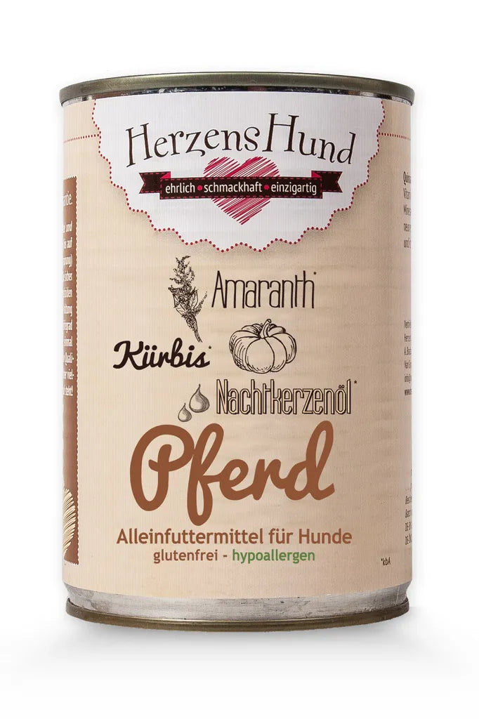  HerzensHund | Pferd MitGemüse Hypoallergen | Dose 400g