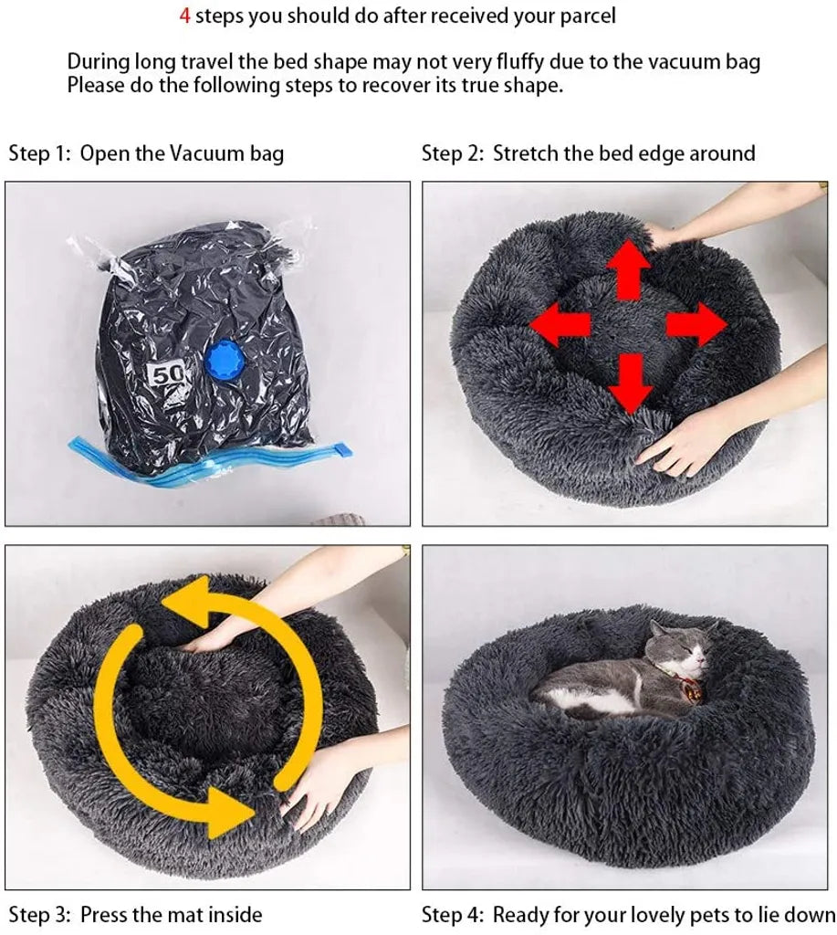  Hundebett Tierbtt Katzenbett Hundesofa Katzensofa Kissen Flauschig, Weich U. Waschbar Für Katzen Hunde 60CM-Cyan