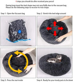  Hundebett Tierbtt Katzenbett Hundesofa Katzensofa Kissen Flauschig, Weich U. Waschbar Für Katzen Hunde, Dunkelgrau,Durchmesser 60cm