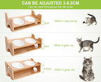  Pecute Futternapf Katze Mit Bambus Halter - Hundenäpfe Futterstation Set Keramiknapf Für Katzen Hunde - Keramik Fressnapf Set