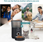  PUPPY KITTY 4L Touchscreen Automatischer Futterautomat Für Katze Und Hund, Timer Futterspender Mit 1-5 Mahlzeiten, Mit Benutzerdefinierter Abgabeton, Portionskontrolle, Edelstahlschale, Schwarz
