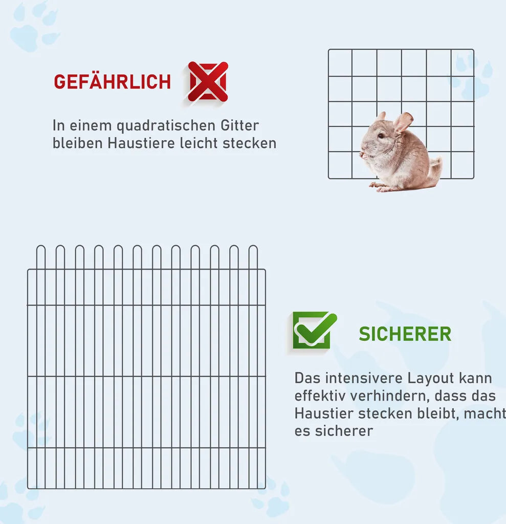  PawHut Welpenauslauf Welpenzaun Laufstall Freilaufgehege Welpengitter 5 Maßen (Maße: 71x61cm)