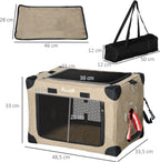  PawHut Hundebox Hundetransportbox Reisebox Faltbar Hundetasche Transporttasche Mit Tragegriff Tragetasche Für Tiere Atmungsaktiv Oxfordstoff Khaki 48,5 X 33,5 X 33 Cm